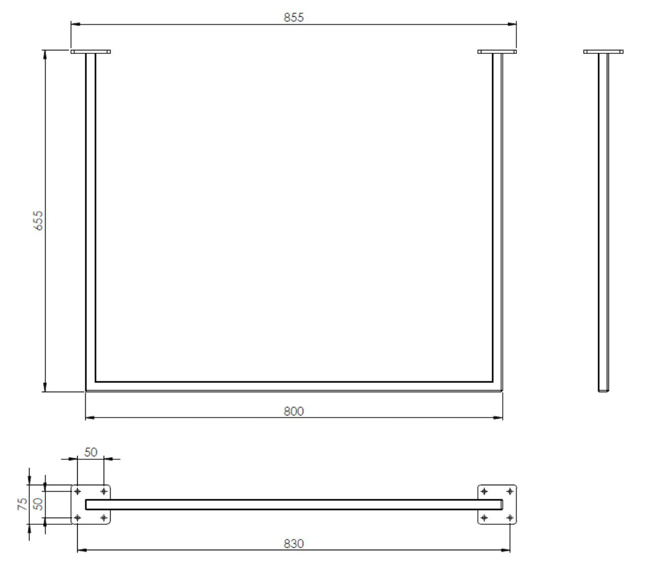 Deckengarderobe eckig