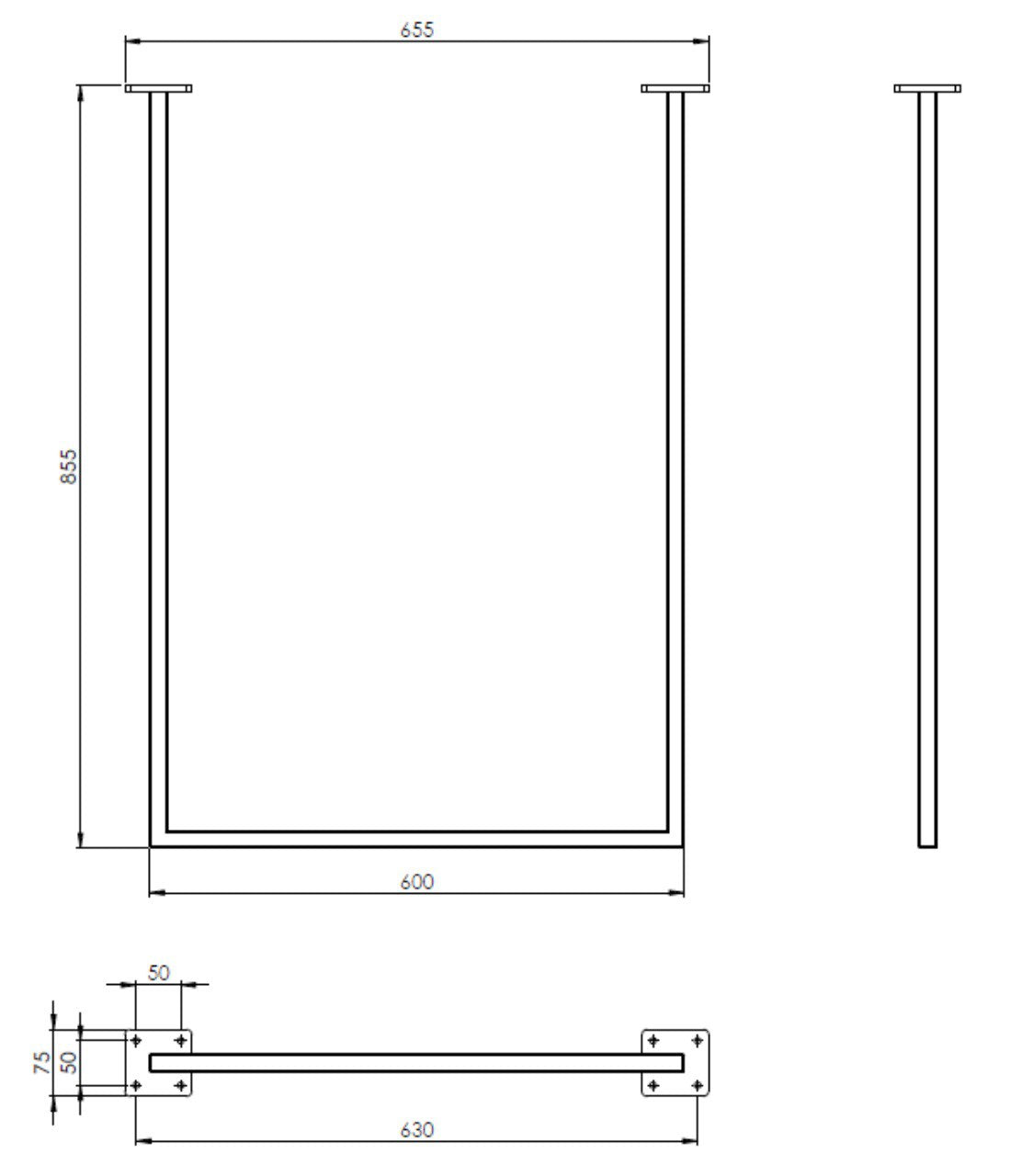 Deckengarderobe eckig